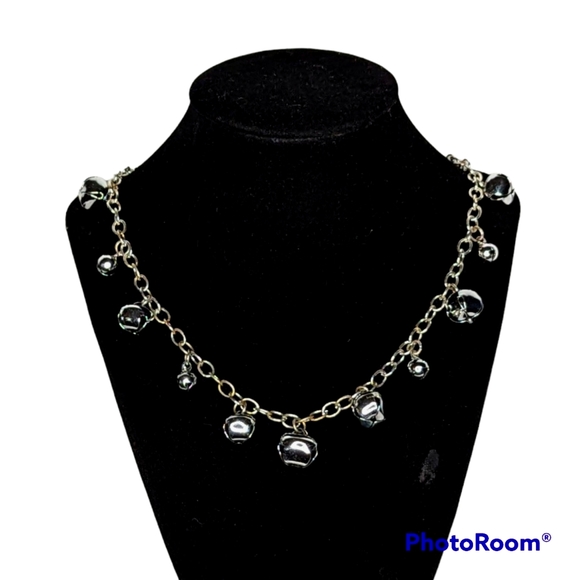 Silver Bells Necklace 18" Chain & 11 Bells Lobster Clasp Adjustable Extension - Picture 1 of 12
